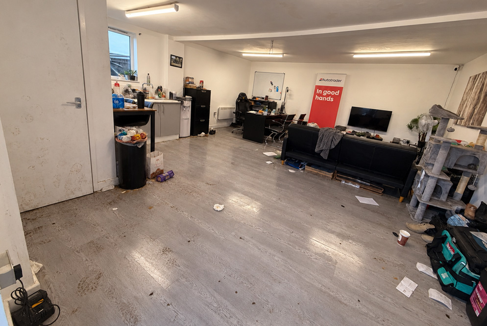 Office before cleaning